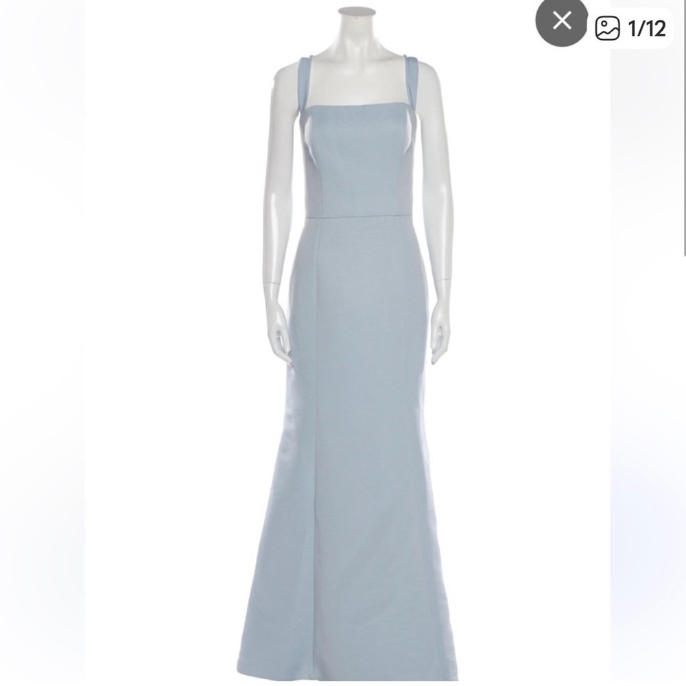AMSALE square neck evening gown